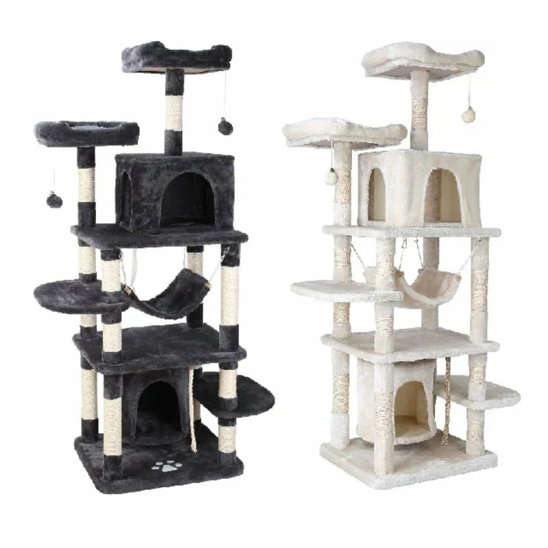 🇫🇷 Français : Arbre à chat 170 cm, tour en peluche avec niches et griffoirs. Parfait pour chats d’intérieur.  🇬🇧 English: 170cm cat tree, plush tower with condos and scratchers. Ideal for indoor cats.