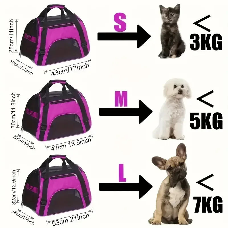 🇫🇷 Sac de transport portable pour chien et chat – Sac respirant en maille pour voyages et sorties  🇬🇧 Portable Dog & Cat Carrier Bag – Breathable mesh travel tote for pets