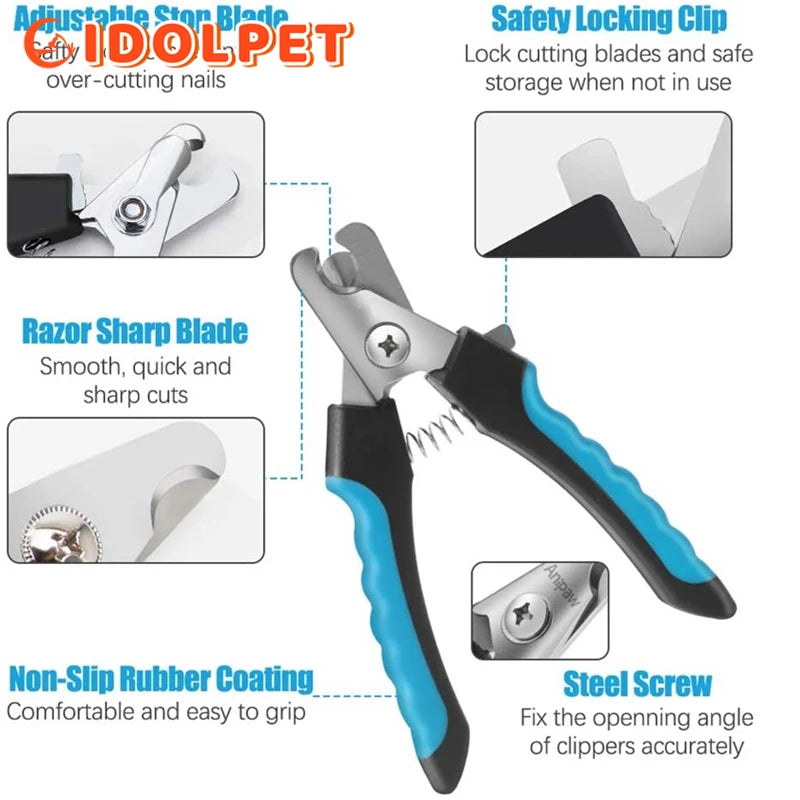 🇫🇷 Coupe-griffes pro avec butée de sécurité – Acier inoxydable – Pour chats et chiens, soin des griffes et toilettage. 🇬🇧 Pro nail clipper with safety guard – Stainless steel – For cats & dogs, claw care and grooming.
