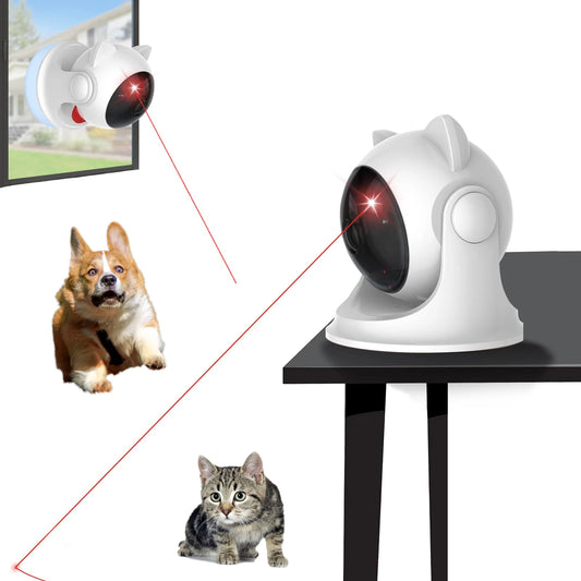 🇫🇷 Jouet laser automatique rechargeable pour chats/chiens – Mouvements aléatoires, modes lent et rapide, idéal intérieur. 🇬🇧 Automatic rechargeable laser toy for cats/dogs – Random motion, slow & fast modes, perfect for indoor play.