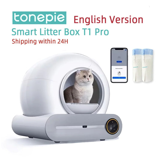 🇫🇷 Tonepie Bac à Litière Automatique 65L pour Chat – Fermé et Autonettoyant 🇬🇧 Tonepie 65L Automatic Self-Cleaning Cat Litter Box – Enclosed & Smart