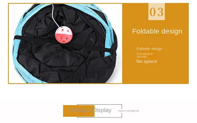 🇫🇷 Tunnel pliable pour chat – jouet interactif d’intérieur, tunnel de jeu respirant avec bruit de papier pour stimuler et amuser votre chat. 🇬🇧 Foldable cat play tunnel – indoor breathable toy with crinkle paper sound for endless fun.