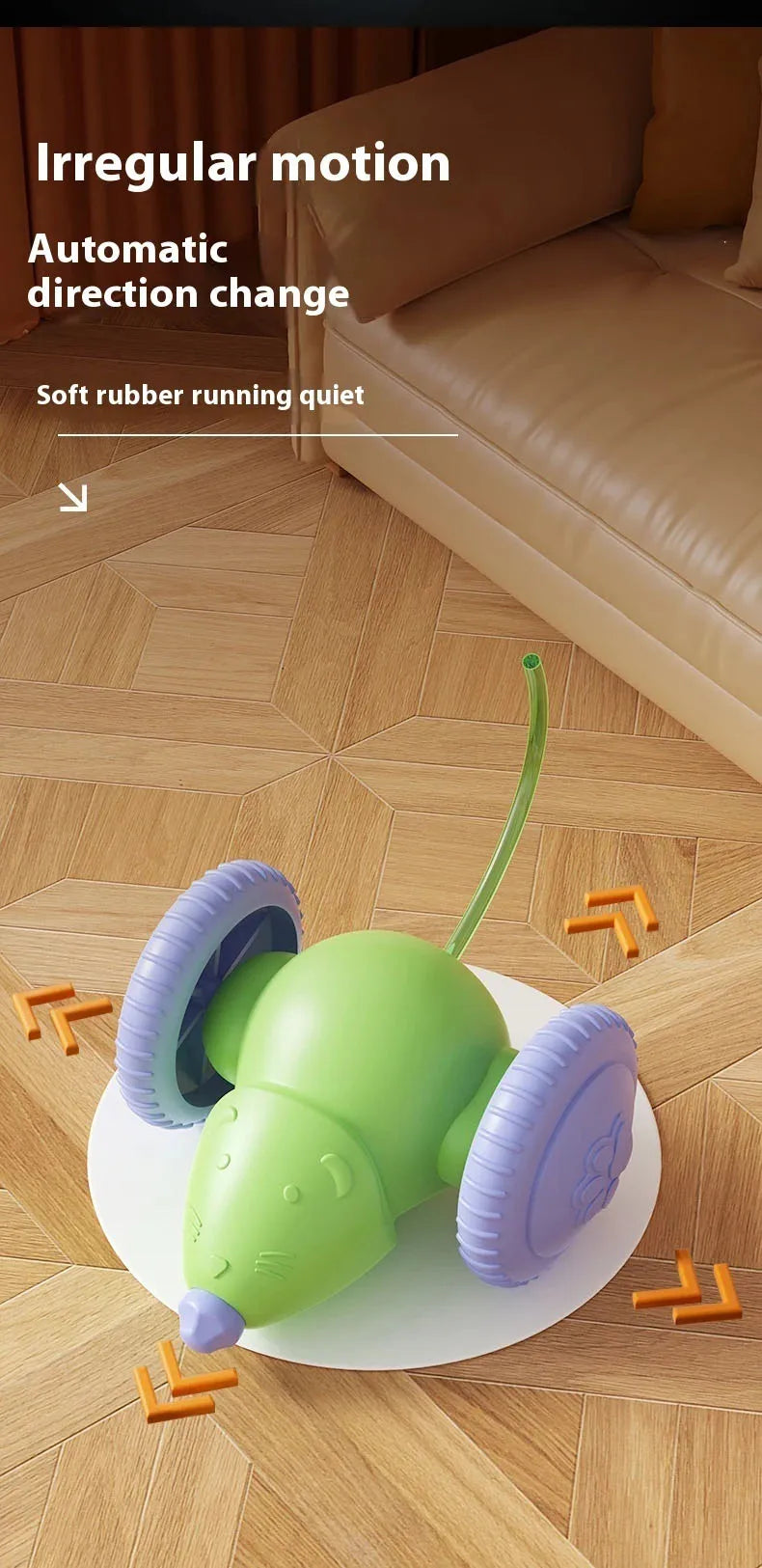 🇫🇷 Français : Jouet interactif pour chat – Souris électrique intelligente, silencieuse et anti-stress  🇬🇧 Anglais : Interactive Toy for Cats – Smart Silent Electric Mouse, Stress-Relief Play