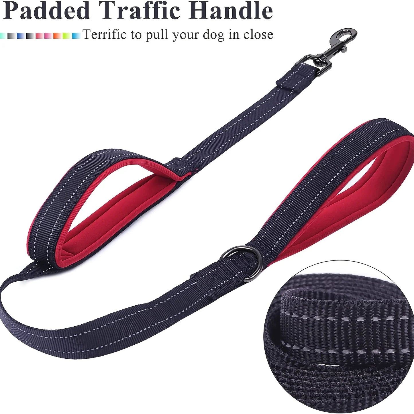 🇫🇷 Laisse pour chien double poignée – Laisse de dressage robuste pour promenade, voyage et contrôle renforcé  🇬🇧 Double Handle Dog Leash – Heavy-duty training lead for outdoor walks, travel & better control