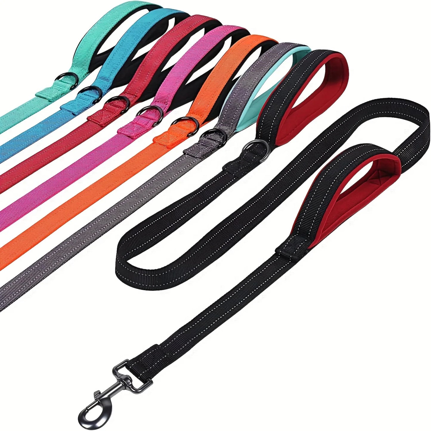 🇫🇷 Laisse pour chien double poignée – Laisse de dressage robuste pour promenade, voyage et contrôle renforcé  🇬🇧 Double Handle Dog Leash – Heavy-duty training lead for outdoor walks, travel & better control