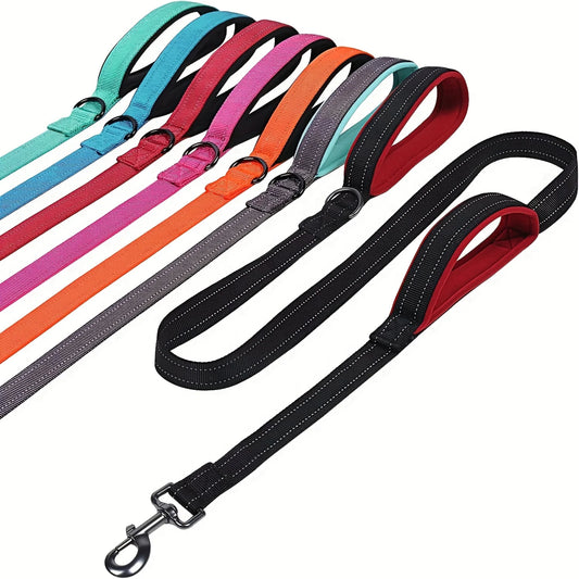 🇫🇷 Laisse pour chien double poignée – Laisse de dressage robuste pour promenade, voyage et contrôle renforcé  🇬🇧 Double Handle Dog Leash – Heavy-duty training lead for outdoor walks, travel & better control