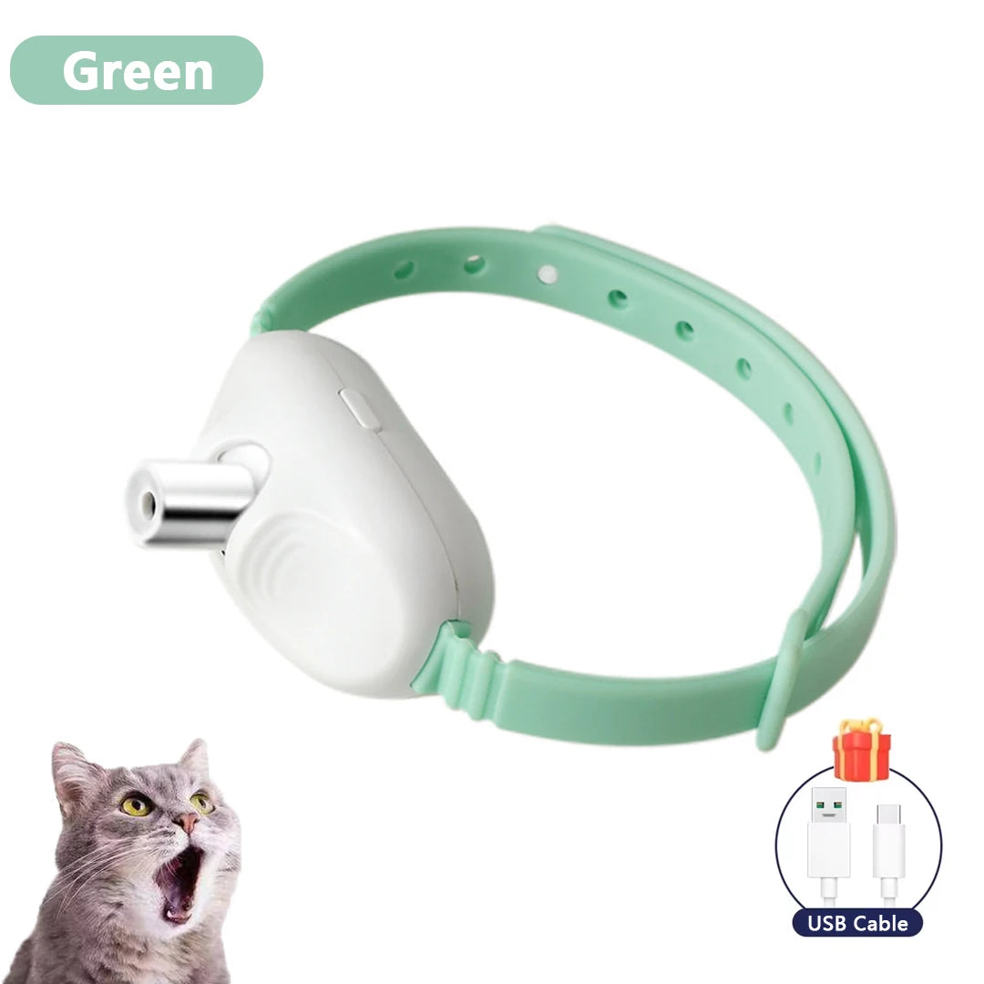 🇫🇷 Français : Collier laser pour chats – Jouet interactif automatique USB rechargeable  🇬🇧 English : Laser Pointer Cat Collar – Automatic USB Rechargeable Interactive Toy