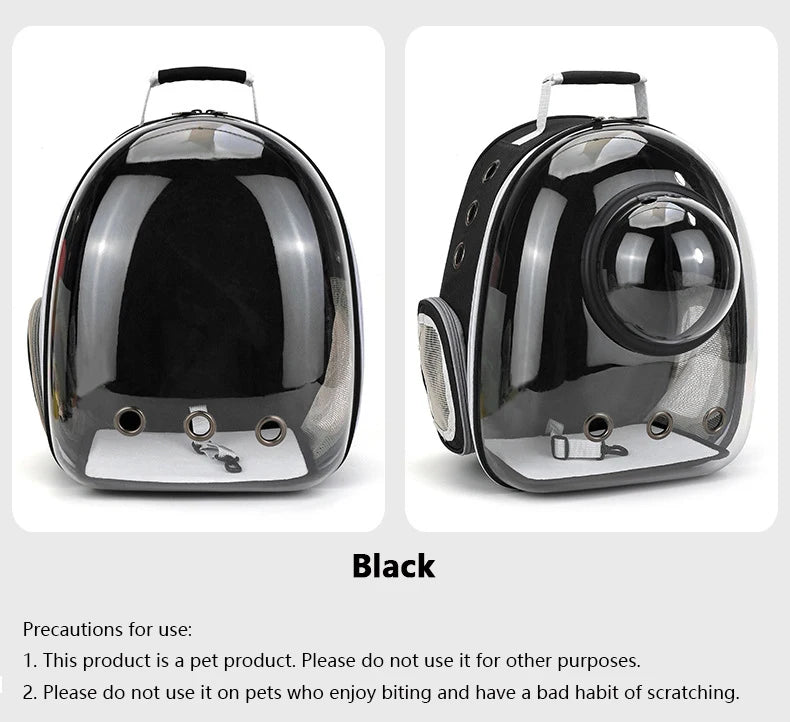 🇫🇷 Sac à dos capsule transparent pour chat et petit chien – Sac de transport respirant et portable  🇬🇧 Transparent Capsule Pet Backpack – Breathable and portable carrier for cats & small dogs
