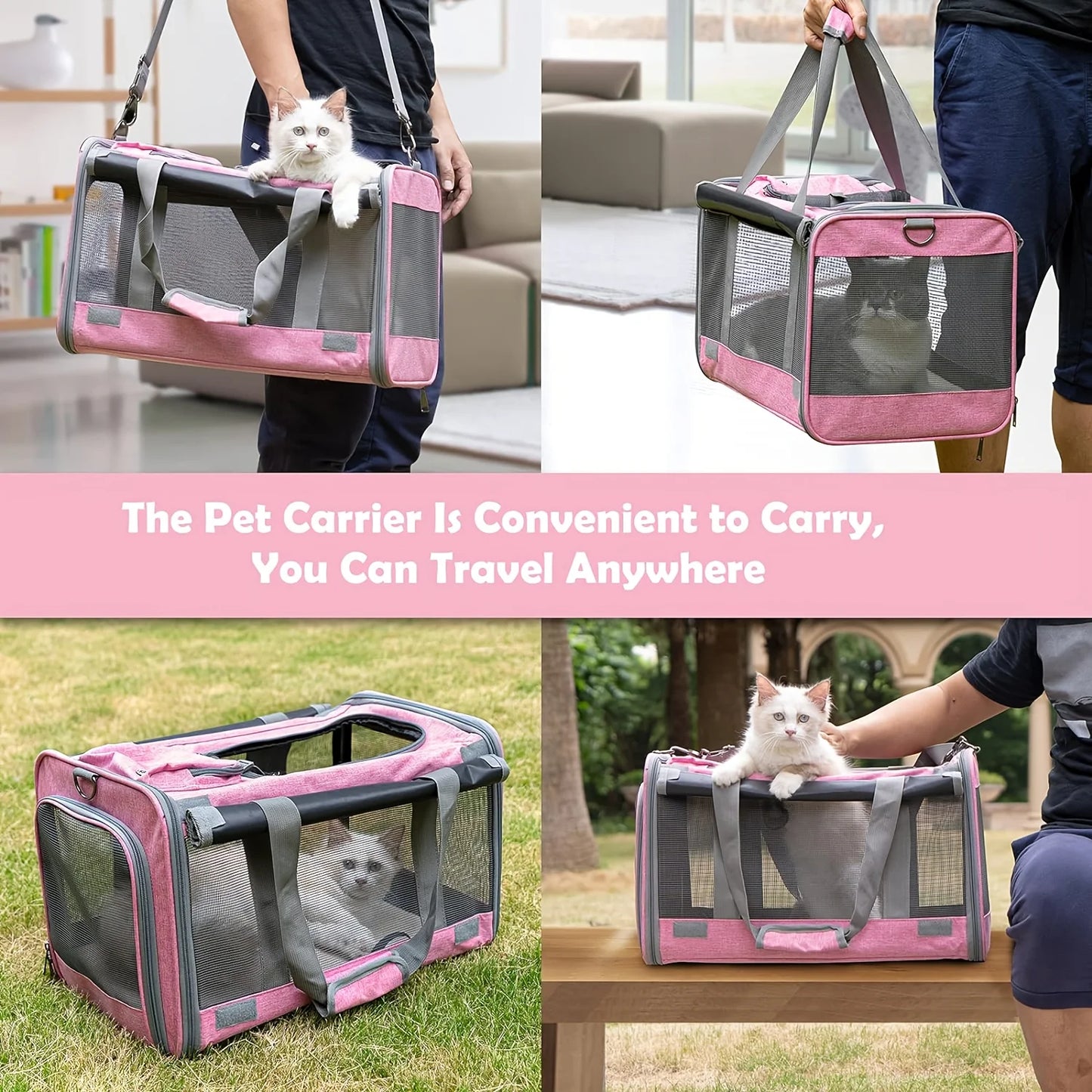 🇫🇷 Sac de transport souple pour chats moyens et grands – Confortable, sécurisé, idéal pour voiture, avion ou vétérinaire 🇬🇧 Soft Pet Carrier for Large & Medium Cats – Comfortable & Safe for Travel, Vet Visits or Car Rides