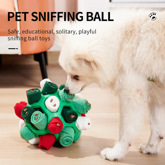 🇫🇷 Balle à renifler pour chien – Jouet interactif en caoutchouc pour cacher des friandises, puzzle amusant, cadeau Halloween & Noël. 🇬🇧 Dog sniffing ball – Interactive rubber toy for hiding treats, fun puzzle, perfect Halloween & Christmas gift.