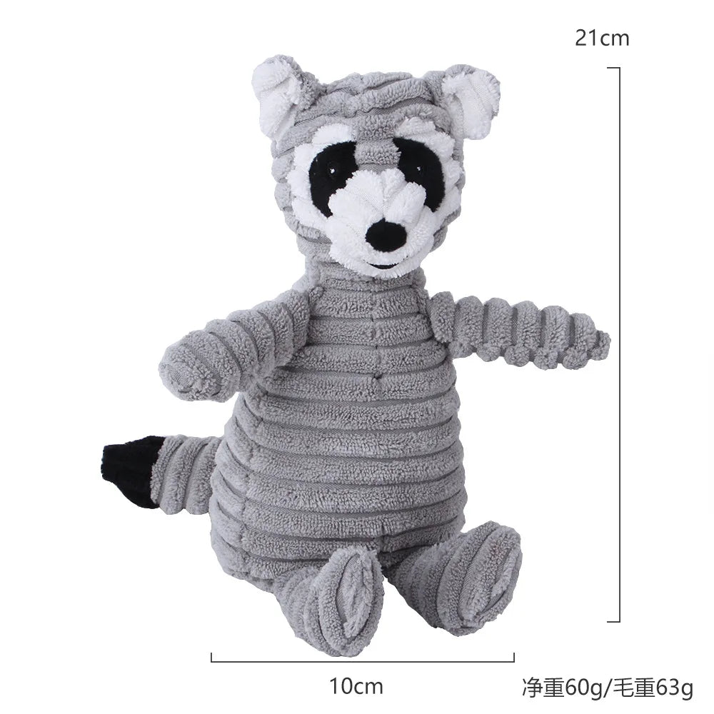 🇫🇷 Jouet en peluche avec couineur pour chien – Singe ou cochon en velours côtelé, nettoie les dents, résistant pour grands chiens. 🇬🇧 Corduroy monkey/pig plush dog toy with squeaker – Tooth cleaning, durable for large dogs.
