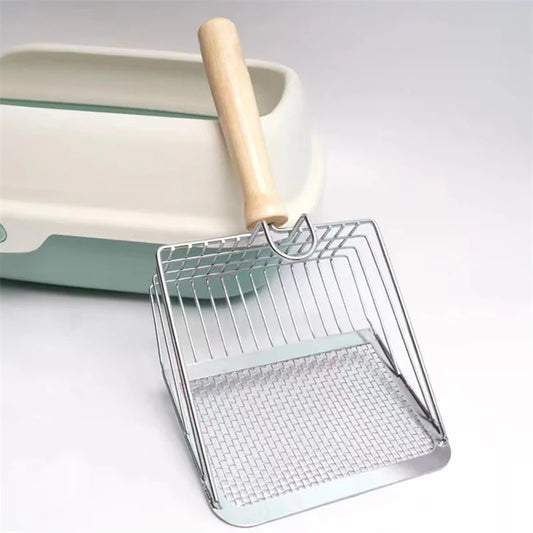 🇫🇷 Pelle à Litière Universelle en Acier Inoxydable avec Poignée – Tamis Fin & Pratique pour Nettoyage Facile | 🇬🇧 Universal Stainless Steel Cat Litter Scoop with Handle – Fine Mesh & Convenient Cleaning Tool