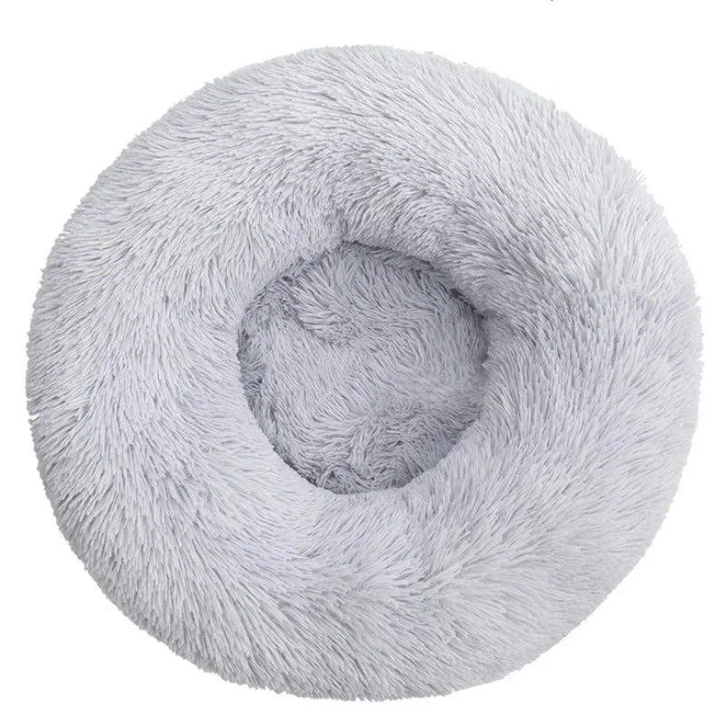 🇫🇷 Lit rond pour chiens & chats (40-90 cm) – Panier ultra doux en peluche longue, couchage chaud pour petits, moyens & grands animaux | 🇬🇧 Round Pet Bed (40-90cm) – Super Soft Long Plush Dog & Cat Bed, Warm Winter Sleeping Nest