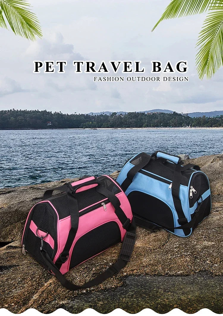 🇫🇷 Sac de transport portable pour chien et chat – Sac respirant en maille pour voyages et sorties  🇬🇧 Portable Dog & Cat Carrier Bag – Breathable mesh travel tote for pets