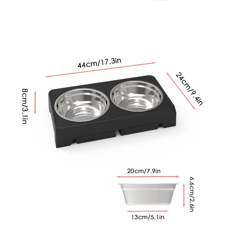 🇫🇷 Français : BOOTEELY Gamelle surélevée ajustable – Support avec 2 bols inox pour chiens  🇬🇧 English : BOOTEELY Elevated Dog Feeder – Adjustable Stand with 2 Stainless Steel Bowls