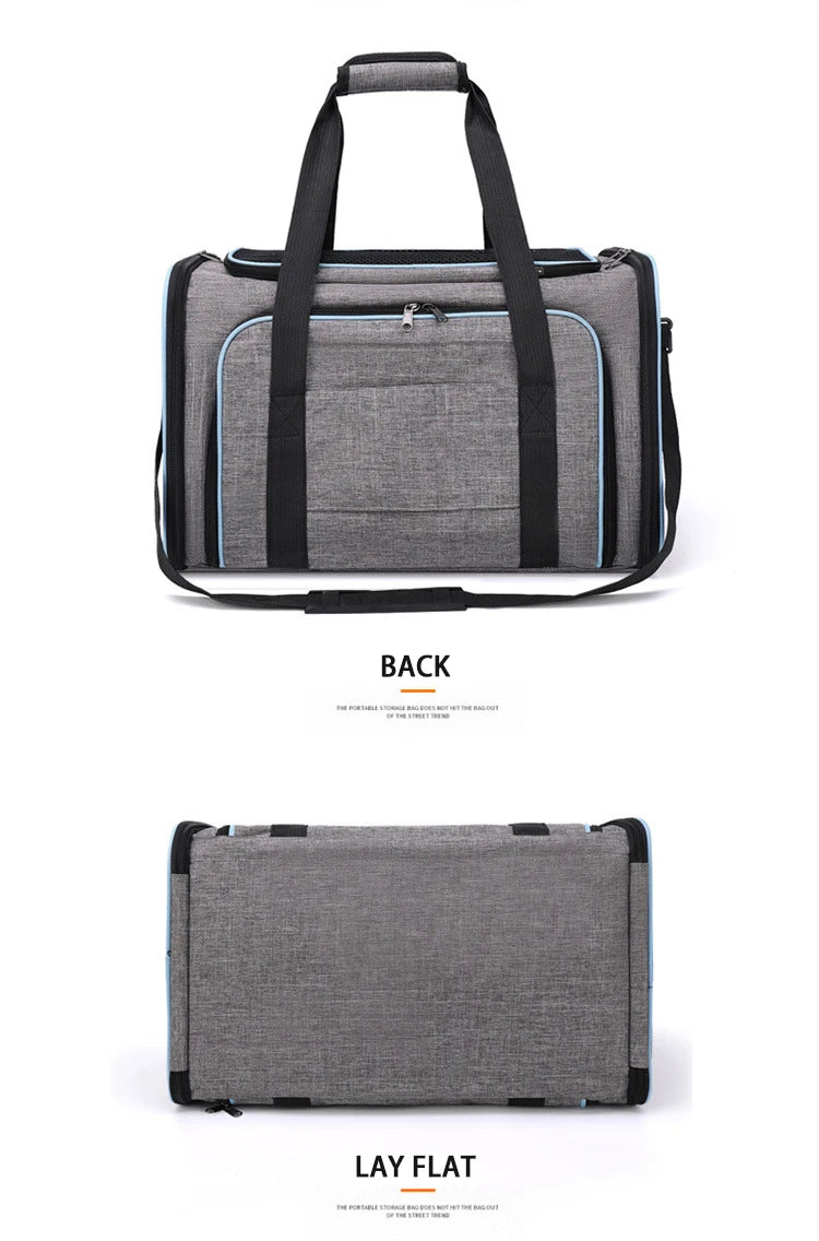 🇫🇷 Sac de transport pliable pour chats et petits chiens – Extensible, respirant, léger, avec filets aérés pour sorties et voyages 🇬🇧 Foldable Pet Carrier for Cats & Small Dogs – Expandable, Breathable Mesh Travel Bag for Outdoor &
