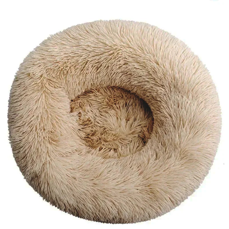 🇫🇷 Lit rond pour chiens & chats (40-90 cm) – Panier ultra doux en peluche longue, couchage chaud pour petits, moyens & grands animaux | 🇬🇧 Round Pet Bed (40-90cm) – Super Soft Long Plush Dog & Cat Bed, Warm Winter Sleeping Nest