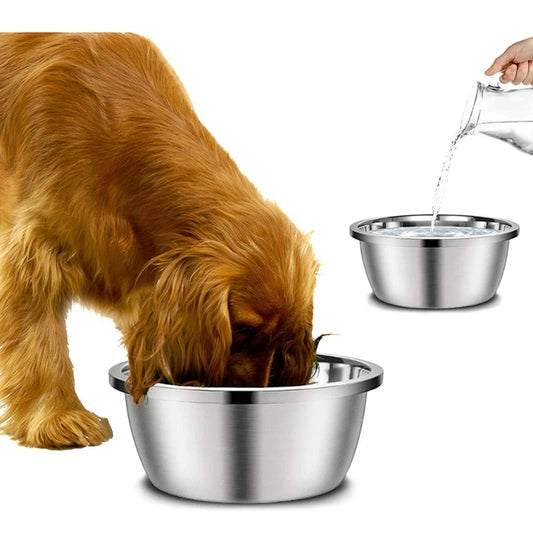 🇫🇷 Français : Gamelle ronde en acier inoxydable pour chiens – 20/24/28/30 cm – Idéale pour eau et nourriture  🇬🇧 English : Stainless Steel Dog Bowl – Round Water & Food Feeder – 20/24/28/30 cm for Small, Medium & Large Dogs