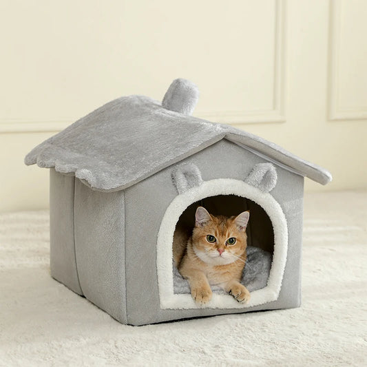 🇫🇷 Maison pliable pour animaux – Grotte lavable et amovible, canapé-lit pour petit chien et chat de petite à moyenne taille 🇬🇧 Foldable Pet House – Removable & Washable Cave Sofa Bed for Extra Small Dogs and Small/Medium Cats