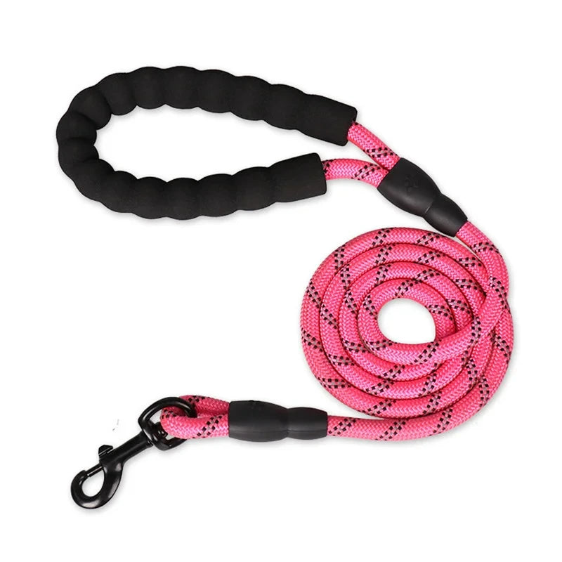 🇫🇷 Laisse pour chien réfléchissante avec poignée rembourrée – Corde double résistante pour chiens puissants, plus de sécurité et de contrôle  🇬🇧 Reflective Dog Leash with Padded Handle – Double Heavy-Duty Rope for Strong Dogs, Enhanced Safety & Control