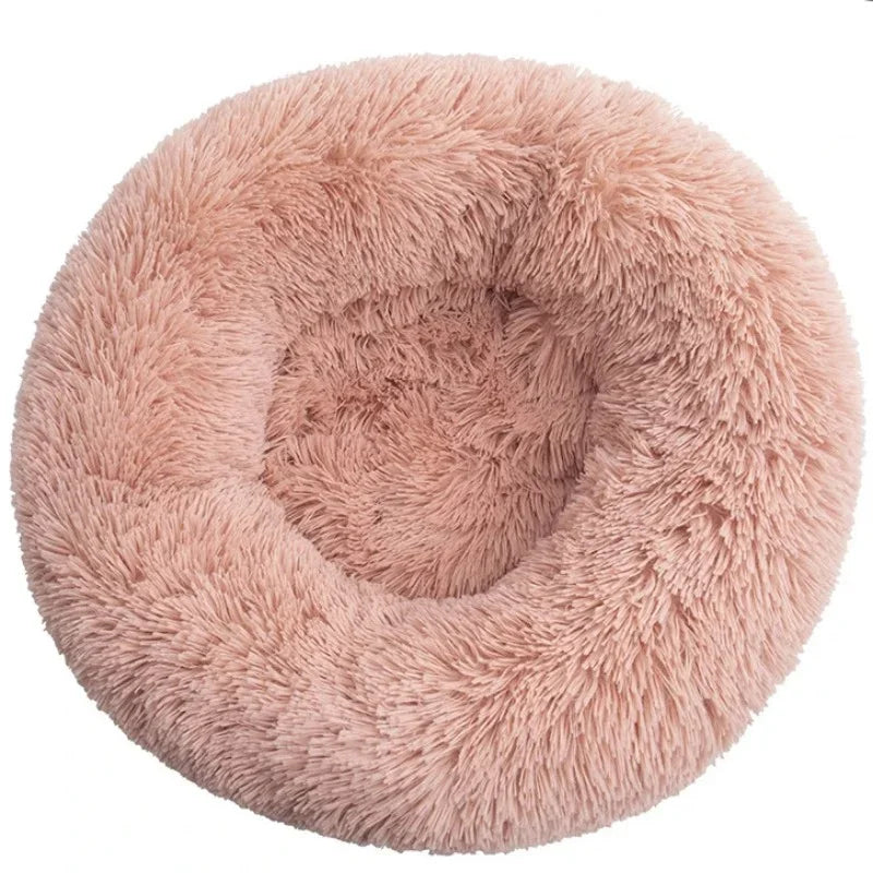 🇫🇷 Lit rond pour chiens & chats (40-90 cm) – Panier ultra doux en peluche longue, couchage chaud pour petits, moyens & grands animaux | 🇬🇧 Round Pet Bed (40-90cm) – Super Soft Long Plush Dog & Cat Bed, Warm Winter Sleeping Nest