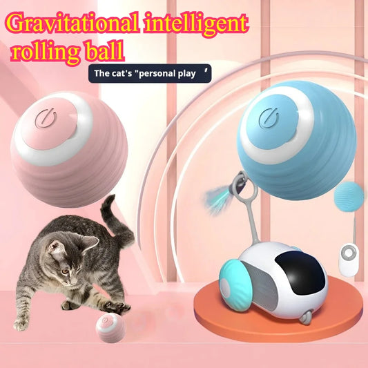 🇫🇷 Balle interactive intelligente pour chat – Jouet électronique automatique, roule toute seule et stimule l’instinct de chasse. 🇬🇧 Smart interactive cat ball – Automatic rolling electronic toy for indoor play & hunting fun.