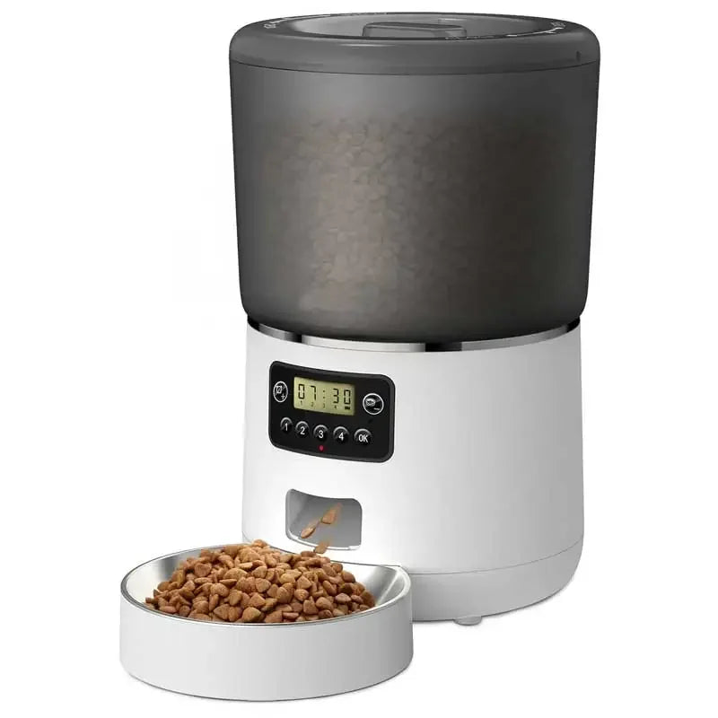 🇫🇷 Distributeur automatique pour animaux 4L – Nourrisseur intelligent avec minuterie, anti-bourrage pour chats et chiens  🇬🇧 4L Automatic Pet Feeder – Smart food dispenser with timer, bug & jam resistant for cats and dogs
