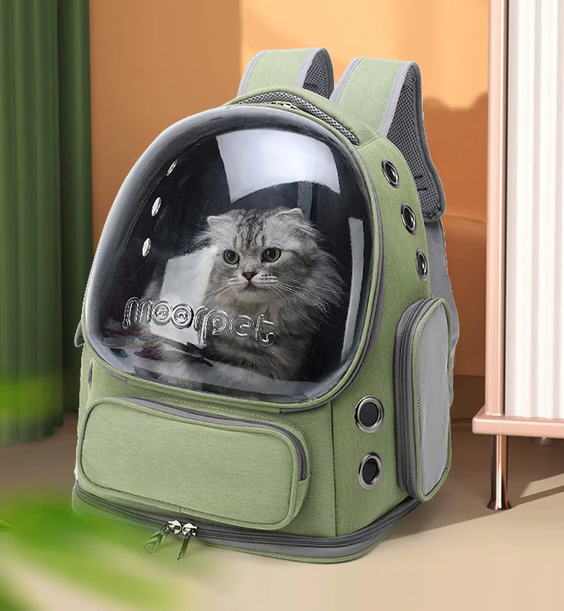 🇫🇷 Sac à dos transparent pour chat – Transporteur respirant pour chats et petits chiens, idéal pour voyages et sorties  🇬🇧 Transparent Cat Carrier Backpack – Breathable travel bag for cats & small dogs, perfect for outdoor trips