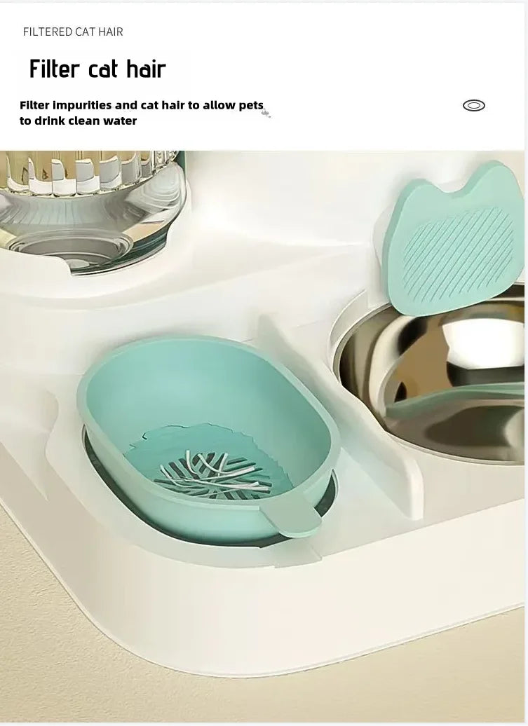 🇫🇷 Gamelle & distributeur automatique pour chats et chiens – bol intégré pour eau et nourriture, pratique pour boire & manger. 🇬🇧 Automatic feeder & water bowl for cats & dogs – integrated food & water dish for easy eating & drinking.