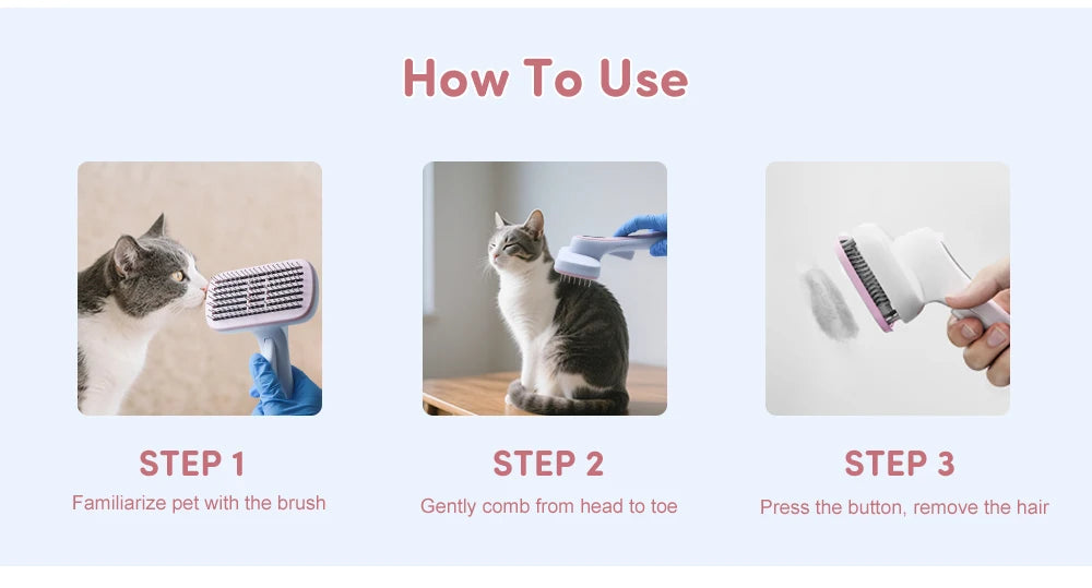 🇫🇷 Peigne anti-perte de poils pour chats et chiens – Dents douces à bouts ronds pour éviter les griffures – Outil de toilettage efficace. 🇬🇧 Cat & dog hair removal comb – Soft round needle tips prevent scratching – Effective grooming tool.
