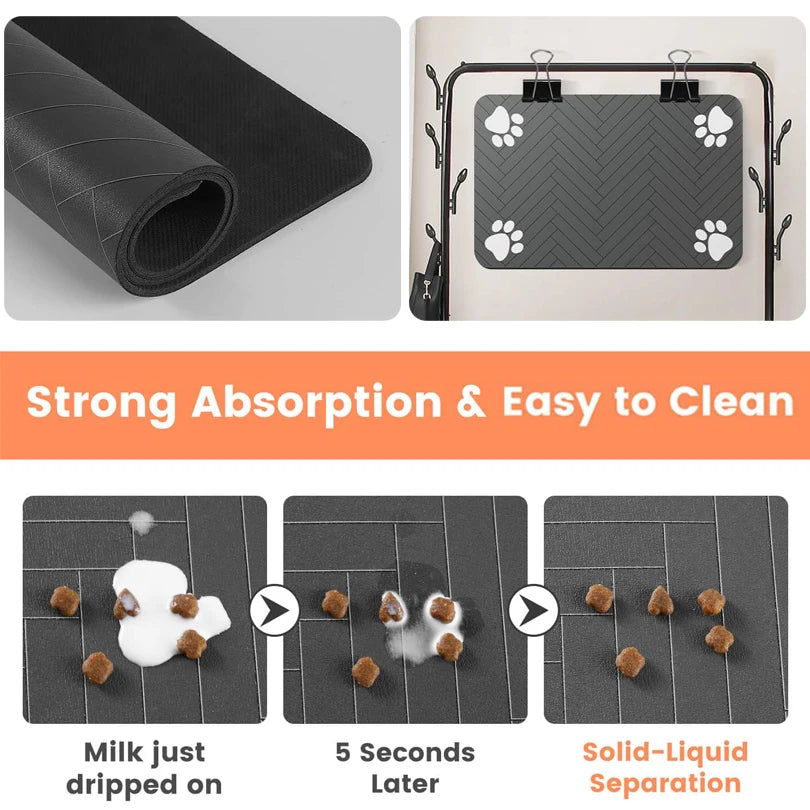 🇫🇷 Tapis d’alimentation imperméable pour chiens et chats – Séchage rapide, antidérapant, idéal sous gamelles  🇬🇧 Waterproof Pet Feeding Mat – Quick dry, non-slip placemat for dog & cat food and water bowls