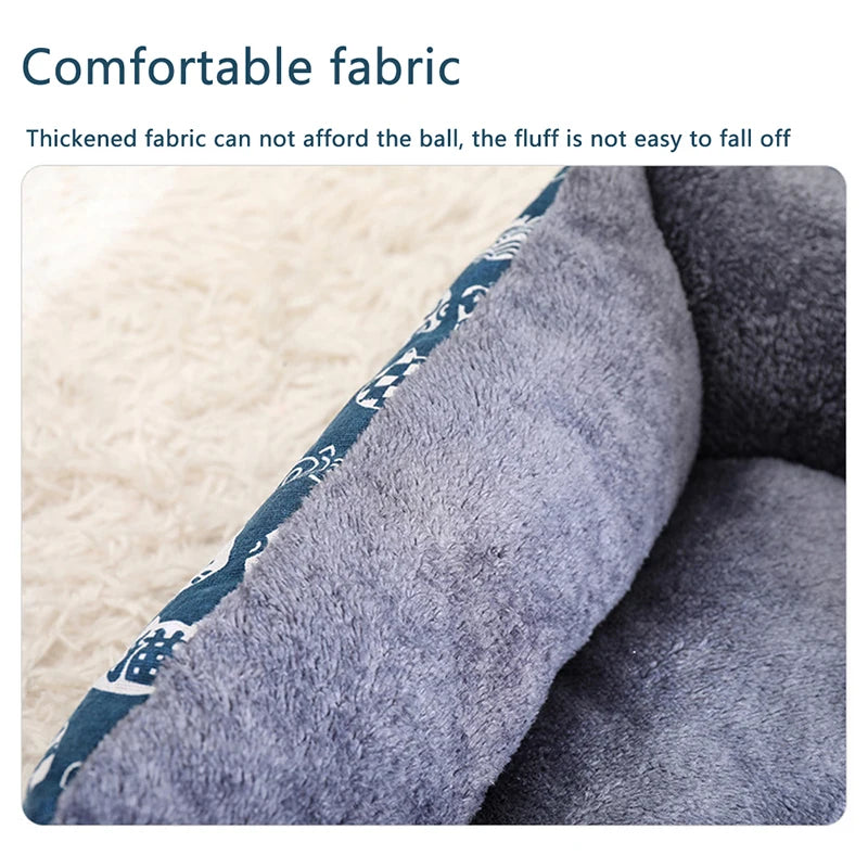 🇫🇷 Grand lit chaud pour chien et chat, canapé niche avec tapis épais respirant.  🇬🇧 Large warm dog & cat bed, sofa house with thick breathable mat.