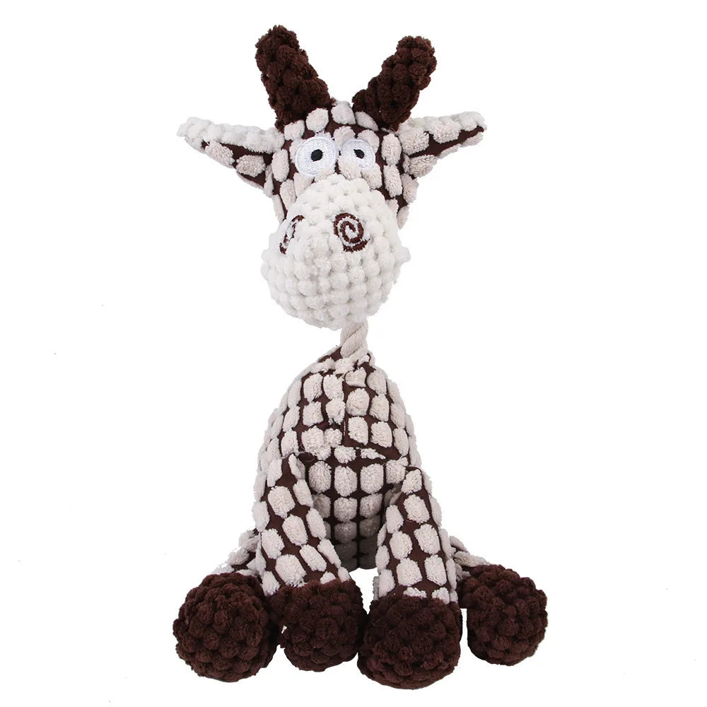 🇫🇷 Jouet en peluche avec couineur pour chien – Singe ou cochon en velours côtelé, nettoie les dents, résistant pour grands chiens. 🇬🇧 Corduroy monkey/pig plush dog toy with squeaker – Tooth cleaning, durable for large dogs.
