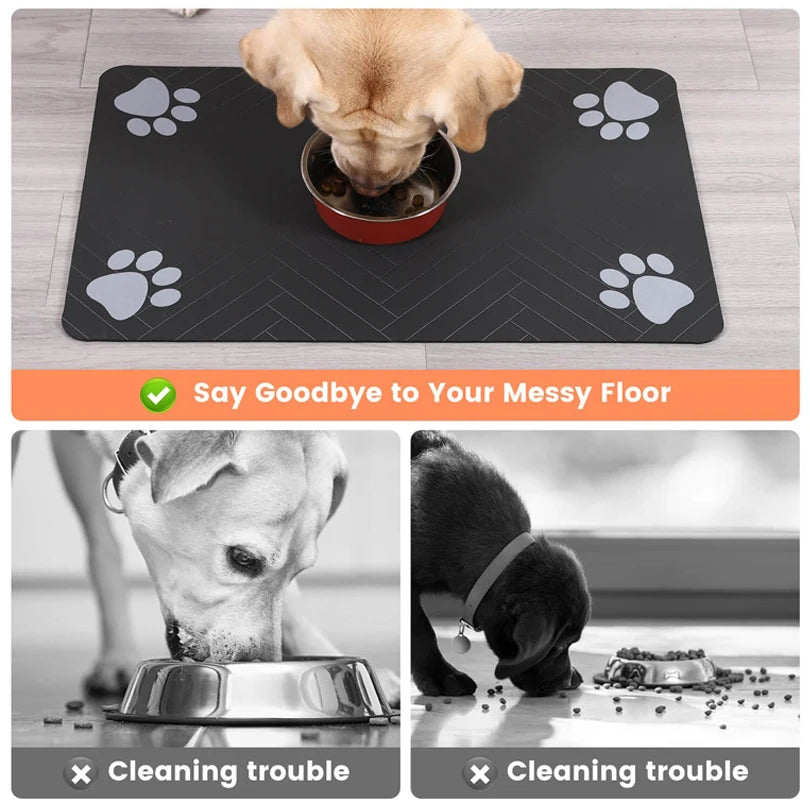 🇫🇷 Tapis d’alimentation imperméable pour chiens et chats – Séchage rapide, antidérapant, idéal sous gamelles  🇬🇧 Waterproof Pet Feeding Mat – Quick dry, non-slip placemat for dog & cat food and water bowls
