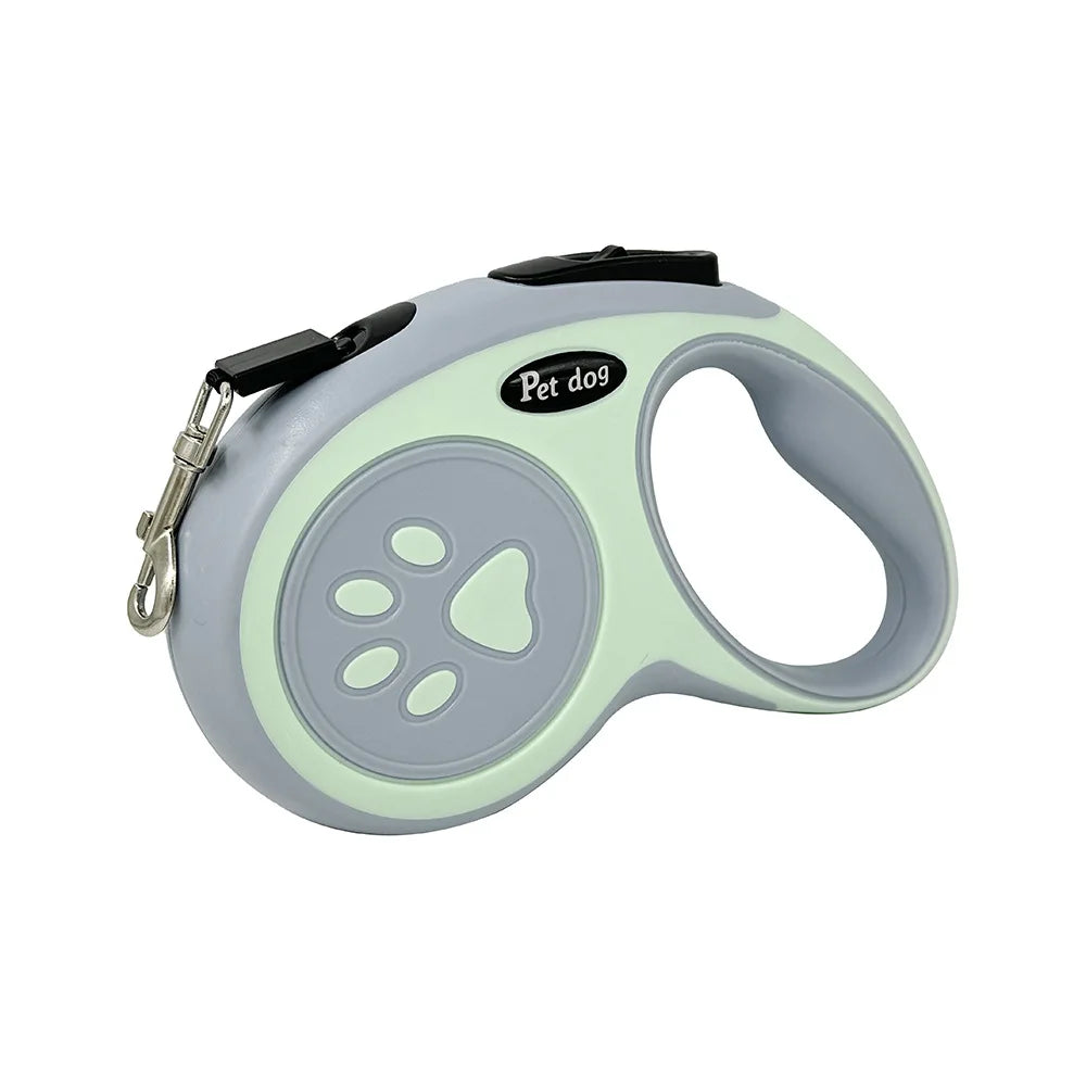 🇫🇷 Français : Laisse rétractable automatique pour chien – Motifs pattes et os  🇬🇧 English : Automatic Retractable Dog Leash – Bone & Paw Print Design