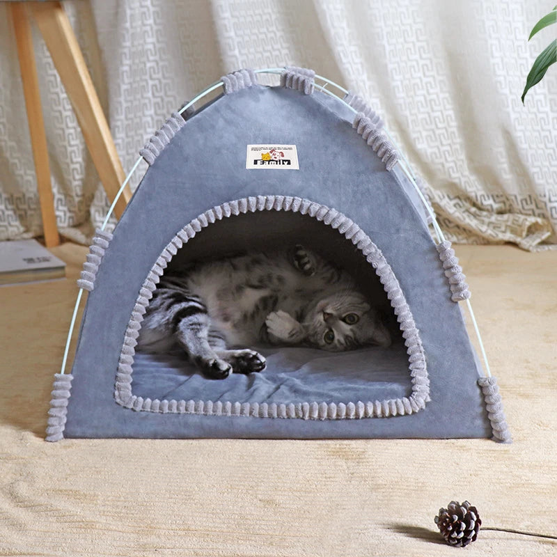 🇫🇷 Maison pliable pour chat – Tente portable toutes saisons avec tapis rafraîchissant, respirante et adaptée intérieur/extérieur 🇬🇧 Foldable Cat House – All-Season Pet Tent with Cooling Mat, Portable, Breathable, for Indoor & Outdoor Use