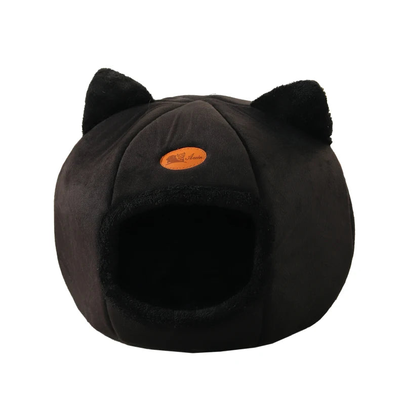 🇫🇷 Nid douillet pour chats & petits chiens – Tente cocon chaude pour l’hiver, panier moelleux pour un sommeil profond | 🇬🇧 Winter Deep Sleep Pet Cave – Cozy Tent Bed for Cats & Small Dogs, Soft Indoor Basket Nest