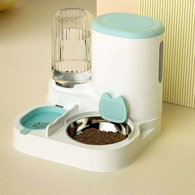 🇫🇷 Gamelle & distributeur automatique pour chats et chiens – bol intégré pour eau et nourriture, pratique pour boire & manger. 🇬🇧 Automatic feeder & water bowl for cats & dogs – integrated food & water dish for easy eating & drinking.