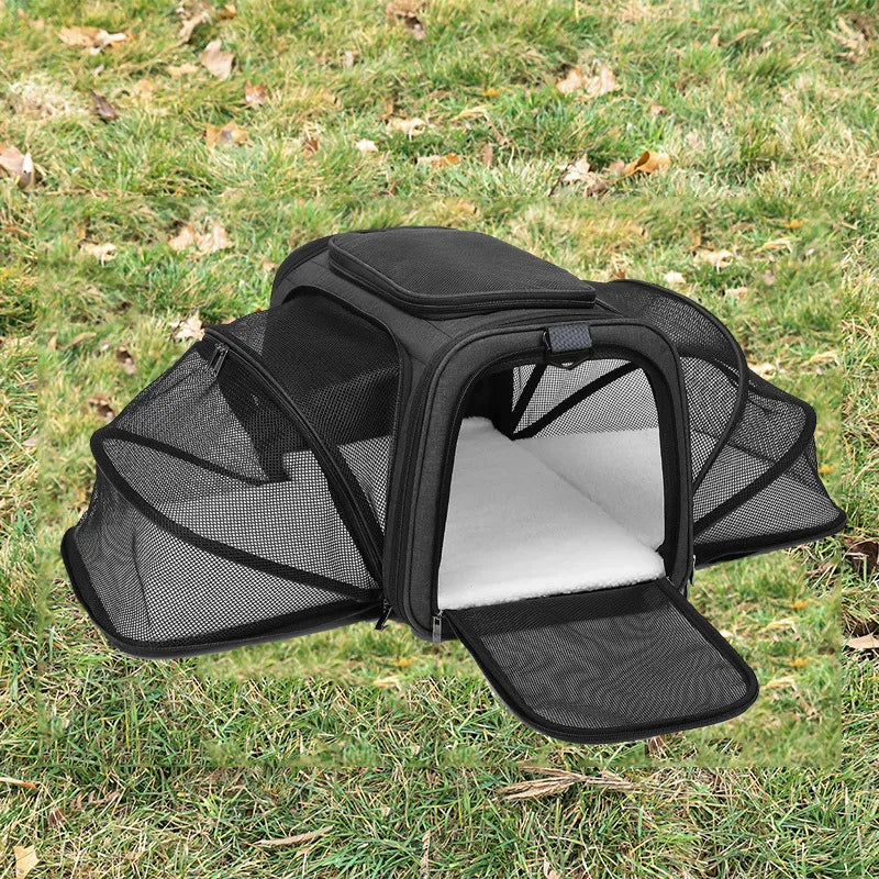 🇫🇷 Sac de transport pliable pour chats et petits chiens – Extensible, respirant, léger, avec filets aérés pour sorties et voyages 🇬🇧 Foldable Pet Carrier for Cats & Small Dogs – Expandable, Breathable Mesh Travel Bag for Outdoor &