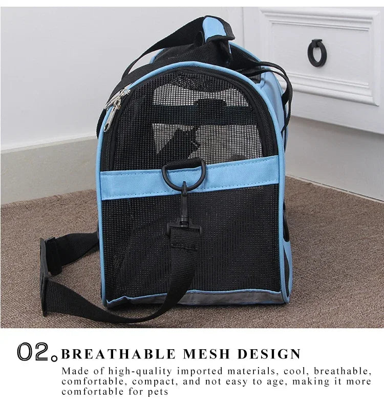 🇫🇷 Sac de transport portable pour chien et chat – Sac respirant en maille pour voyages et sorties  🇬🇧 Portable Dog & Cat Carrier Bag – Breathable mesh travel tote for pets