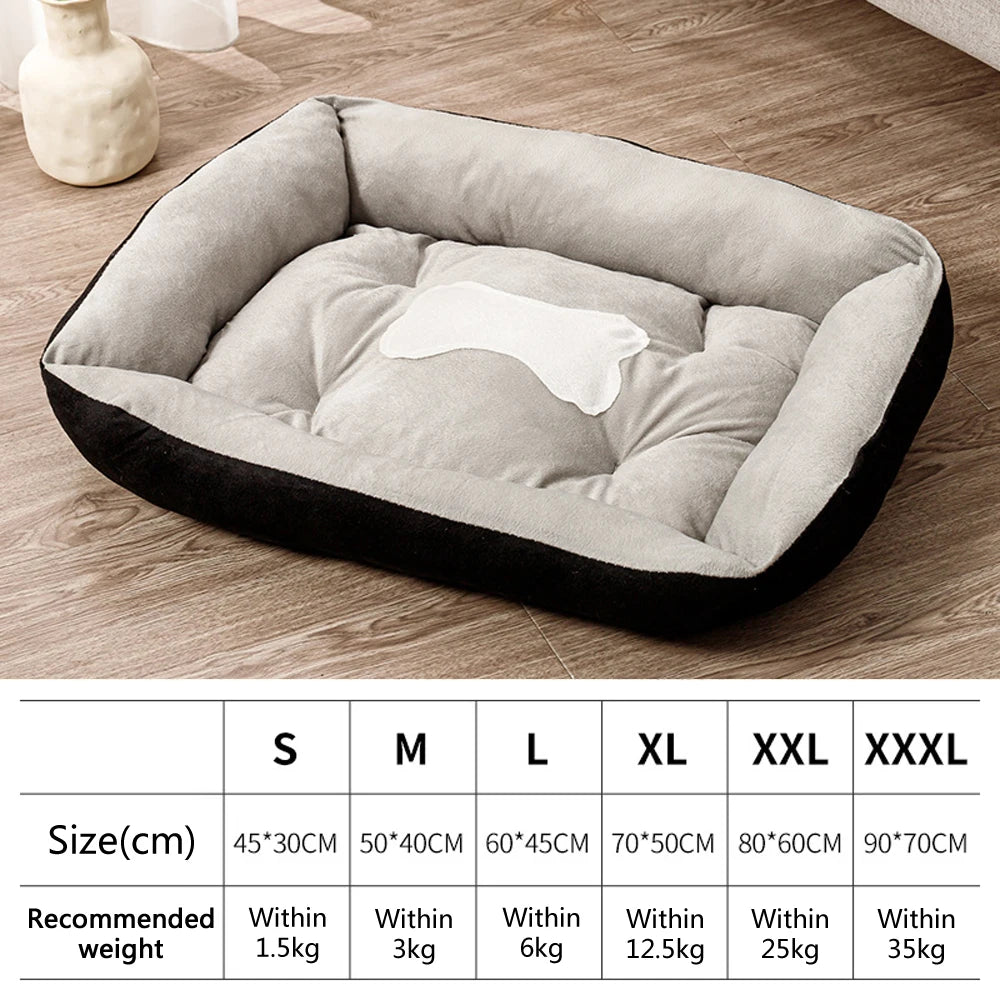 🇫🇷 Grand lit chaud pour chien et chat, canapé niche avec tapis épais respirant.  🇬🇧 Large warm dog & cat bed, sofa house with thick breathable mat.