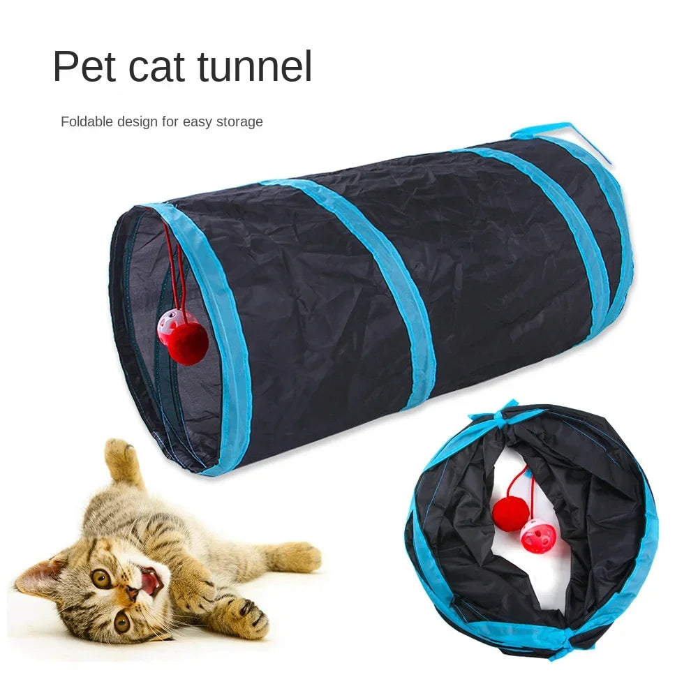 🇫🇷 Tunnel pliable pour chat – jouet interactif d’intérieur, tunnel de jeu respirant avec bruit de papier pour stimuler et amuser votre chat. 🇬🇧 Foldable cat play tunnel – indoor breathable toy with crinkle paper sound for endless fun.