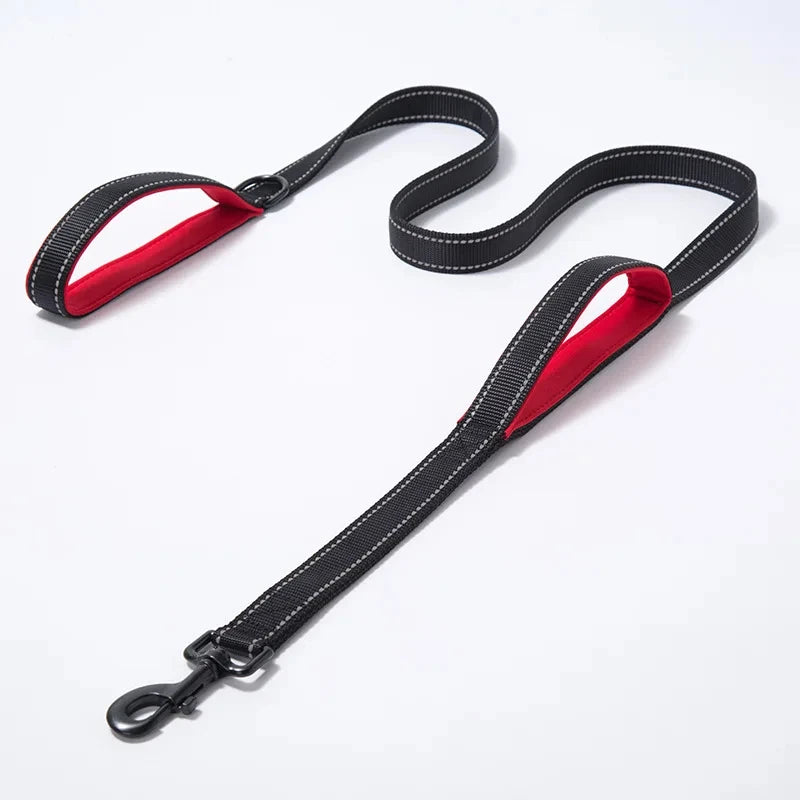 🇫🇷 Laisse pour chien double poignée – Laisse de dressage robuste pour promenade, voyage et contrôle renforcé  🇬🇧 Double Handle Dog Leash – Heavy-duty training lead for outdoor walks, travel & better control