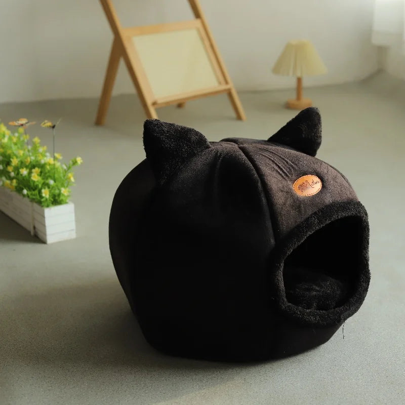 🇫🇷 Nid douillet pour chats & petits chiens – Tente cocon chaude pour l’hiver, panier moelleux pour un sommeil profond | 🇬🇧 Winter Deep Sleep Pet Cave – Cozy Tent Bed for Cats & Small Dogs, Soft Indoor Basket Nest