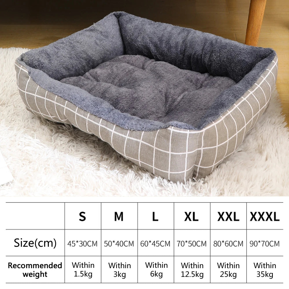 🇫🇷 Grand lit chaud pour chien et chat, canapé niche avec tapis épais respirant.  🇬🇧 Large warm dog & cat bed, sofa house with thick breathable mat.