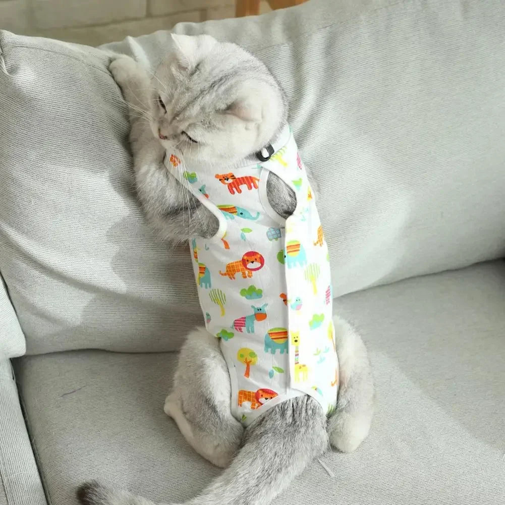 🇫🇷 Combinaison de récupération pour chat – Tenue post-opératoire & post-partum, douce et confortable | 🇬🇧 Pet Surgery Recovery Suit – Comfortable Cat Postpartum & Post-Surgery Shirt