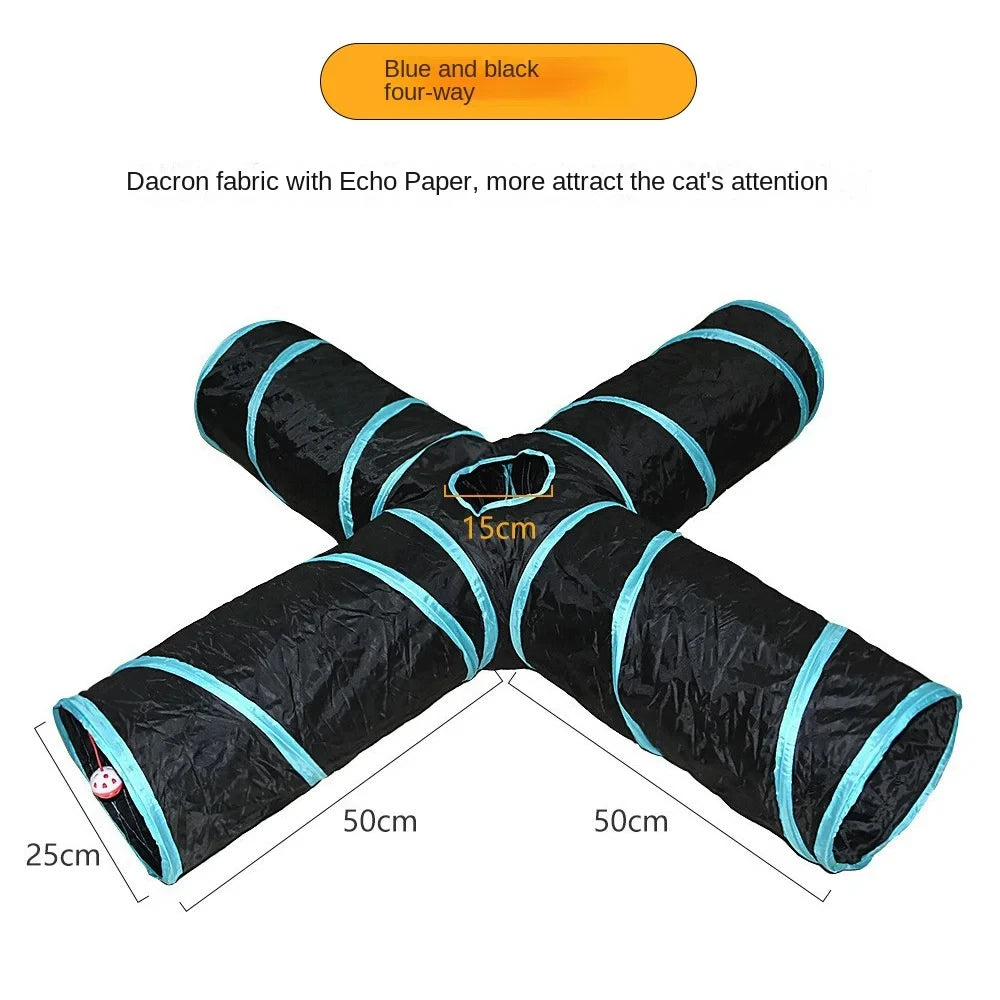 🇫🇷 Tunnel pliable pour chat – jouet interactif d’intérieur, tunnel de jeu respirant avec bruit de papier pour stimuler et amuser votre chat. 🇬🇧 Foldable cat play tunnel – indoor breathable toy with crinkle paper sound for endless fun.
