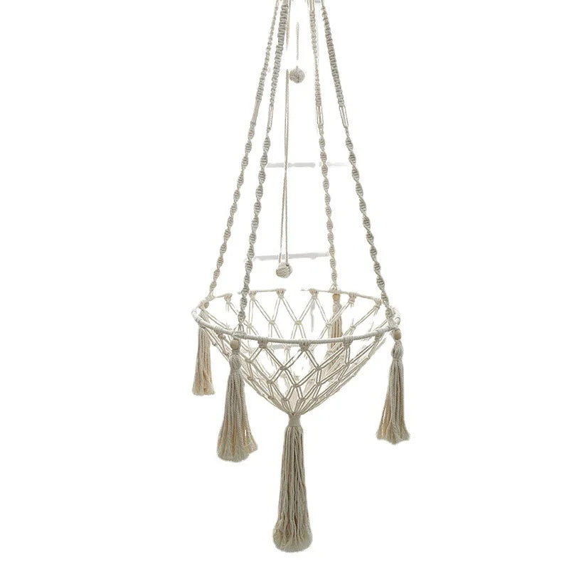 🇫🇷 Hamac suspendu pour chat en corde de coton tressée – Nid douillet bohème à accrocher 🇬🇧 Handwoven Cotton Rope Cat Hammock – Boho Hanging Cozy Nest for Cats