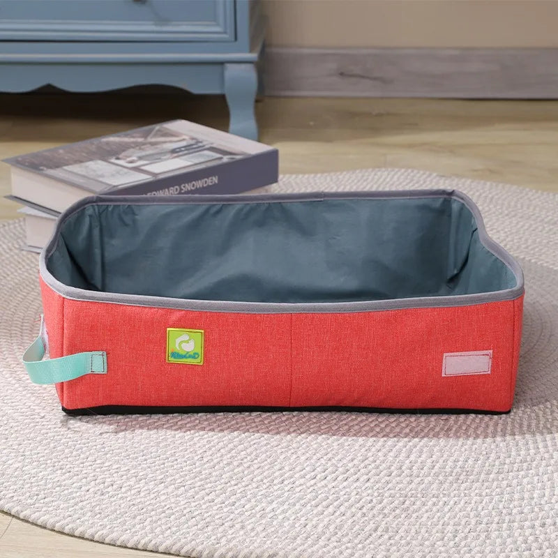 🇫🇷 Bac à Litière Semi-Fermé pour Chat – Pliable, Portable, Étanche en Tissu Oxford | 🇬🇧 Semi Enclosed Cat Litter Box – Foldable, Portable, Waterproof Oxford Cloth Cat Toilet