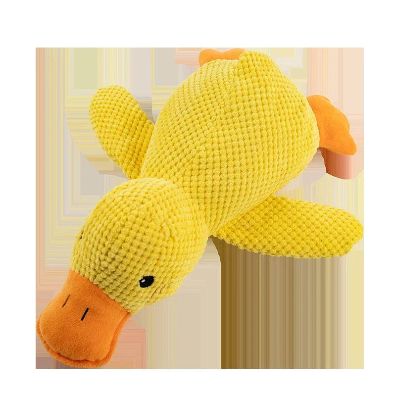 🇫🇷 Jouet canard en peluche pour chien – Résistant aux morsures, avec couineur, idéal pour mâcher et câliner. 🇬🇧 Plush duck dog toy – Bite-resistant with squeaker, perfect for chewing and cuddling.